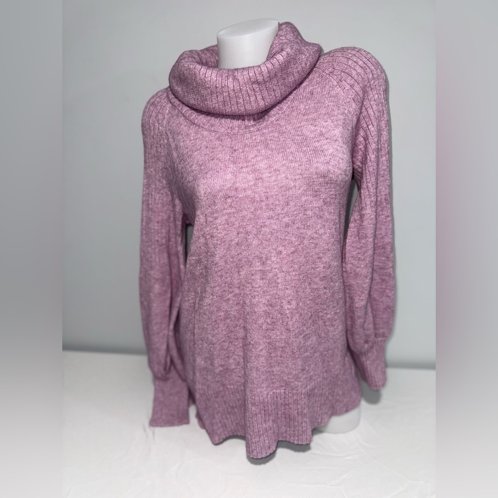 Anthropologie Lavender Cowl Balloon Sleeve Sweater - Picture 3 of 11